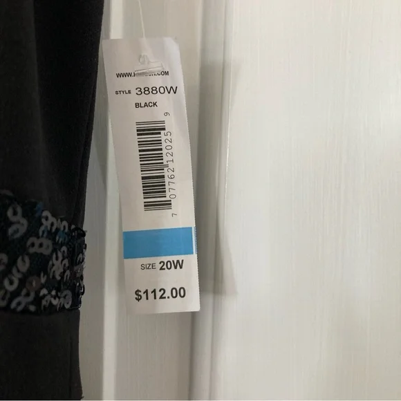 DRESS R&M Richards Formal Black Sleeveless Size 20W W Sequin Detail 3880W NWT - Picture 3 of 4